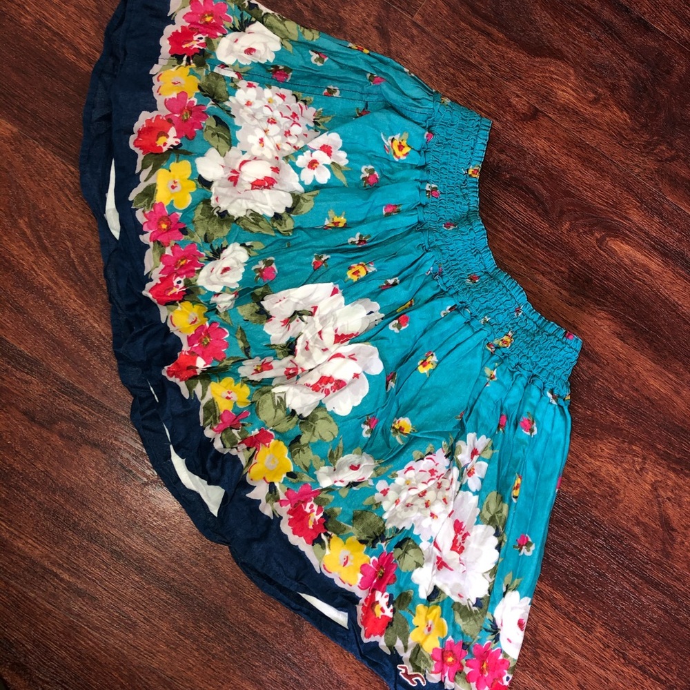 Flowery skirt stretchy